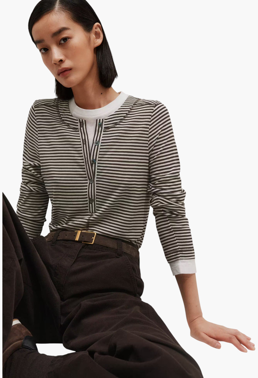 Double Layer Top - Wool-Blend Jersey - GLAM MODA