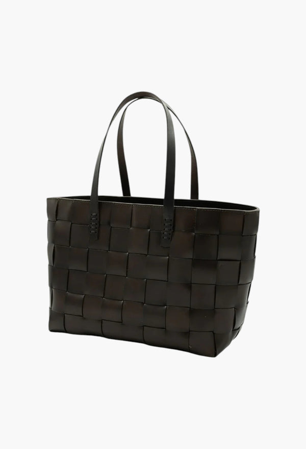 Japan Tote Dark Brown W/ Flat Handles