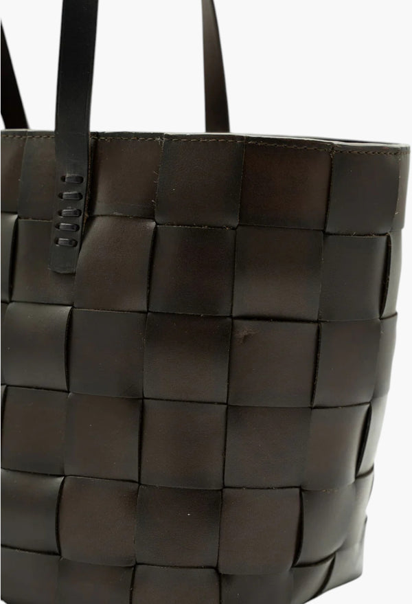 Japan Tote Dark Brown W/ Flat Handles