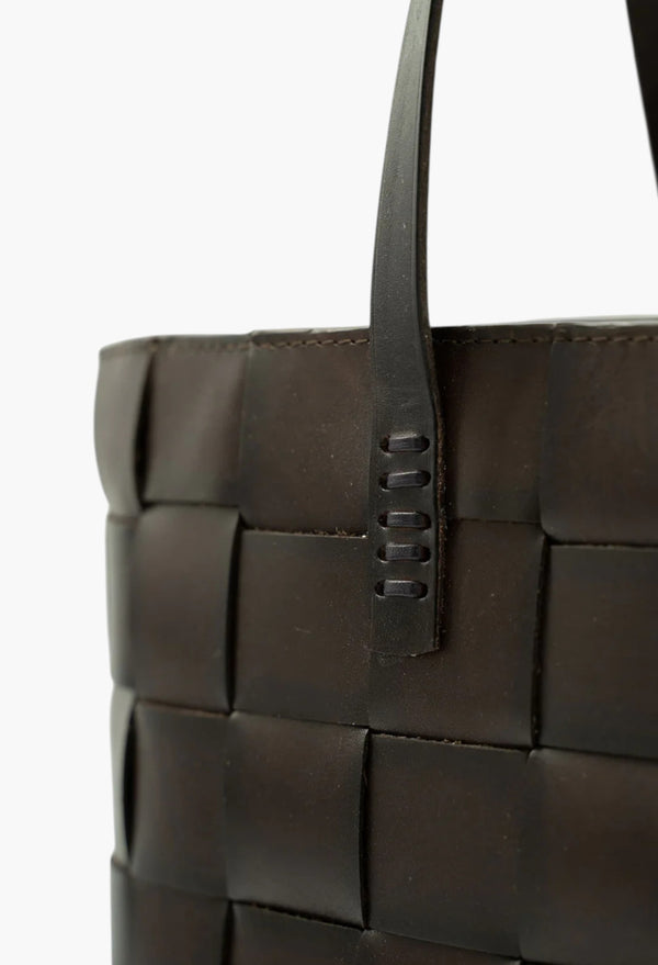 Japan Tote Dark Brown W/ Flat Handles