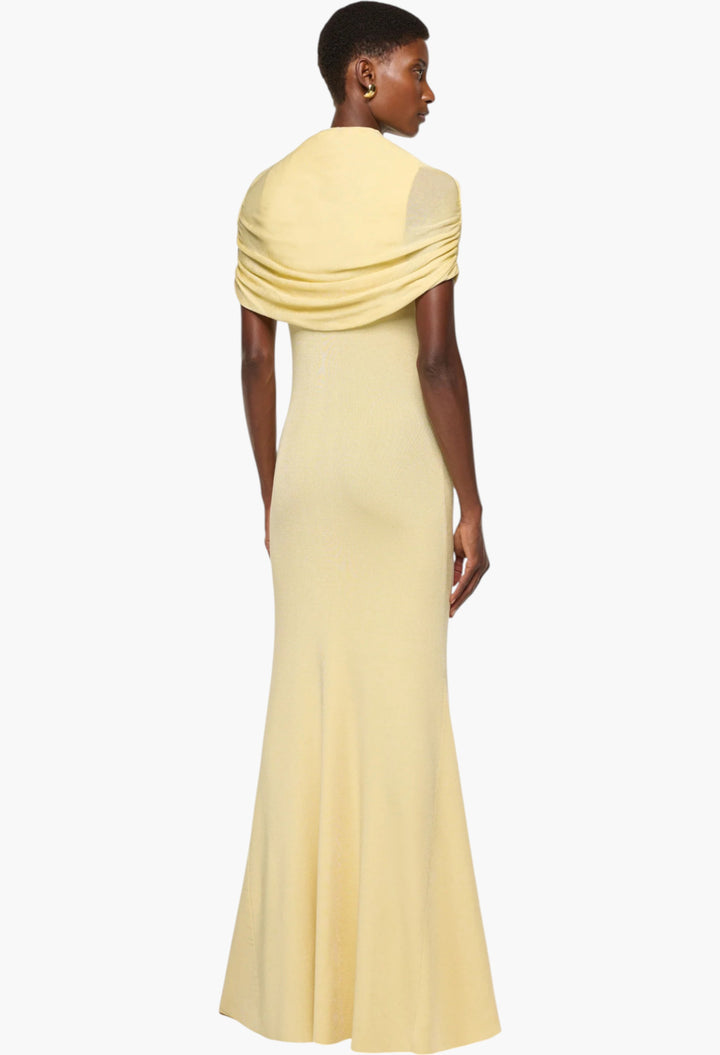 Draped Shawl Viscose Knit Dress - GLAM MODA
