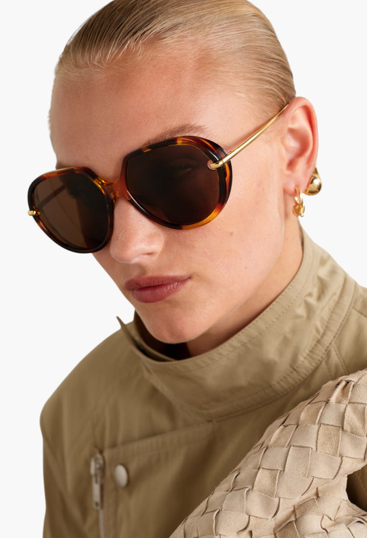 Drop Round-Frame Acetate And Gold-Tone Sunglasses - GLAM MODA
