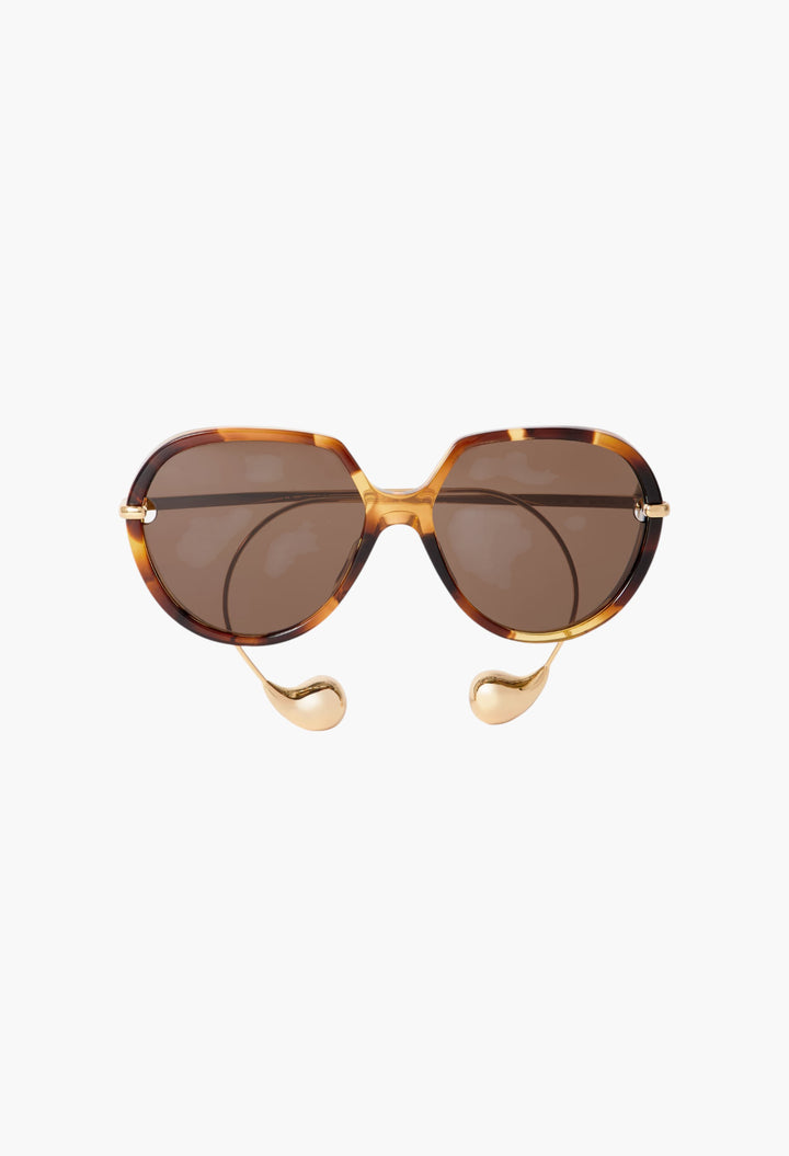 Drop Round-Frame Acetate And Gold-Tone Sunglasses - GLAM MODA