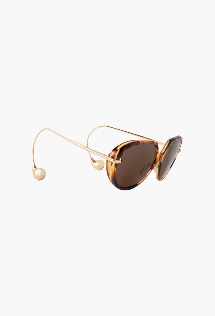 Drop Round-Frame Acetate And Gold-Tone Sunglasses - GLAM MODA
