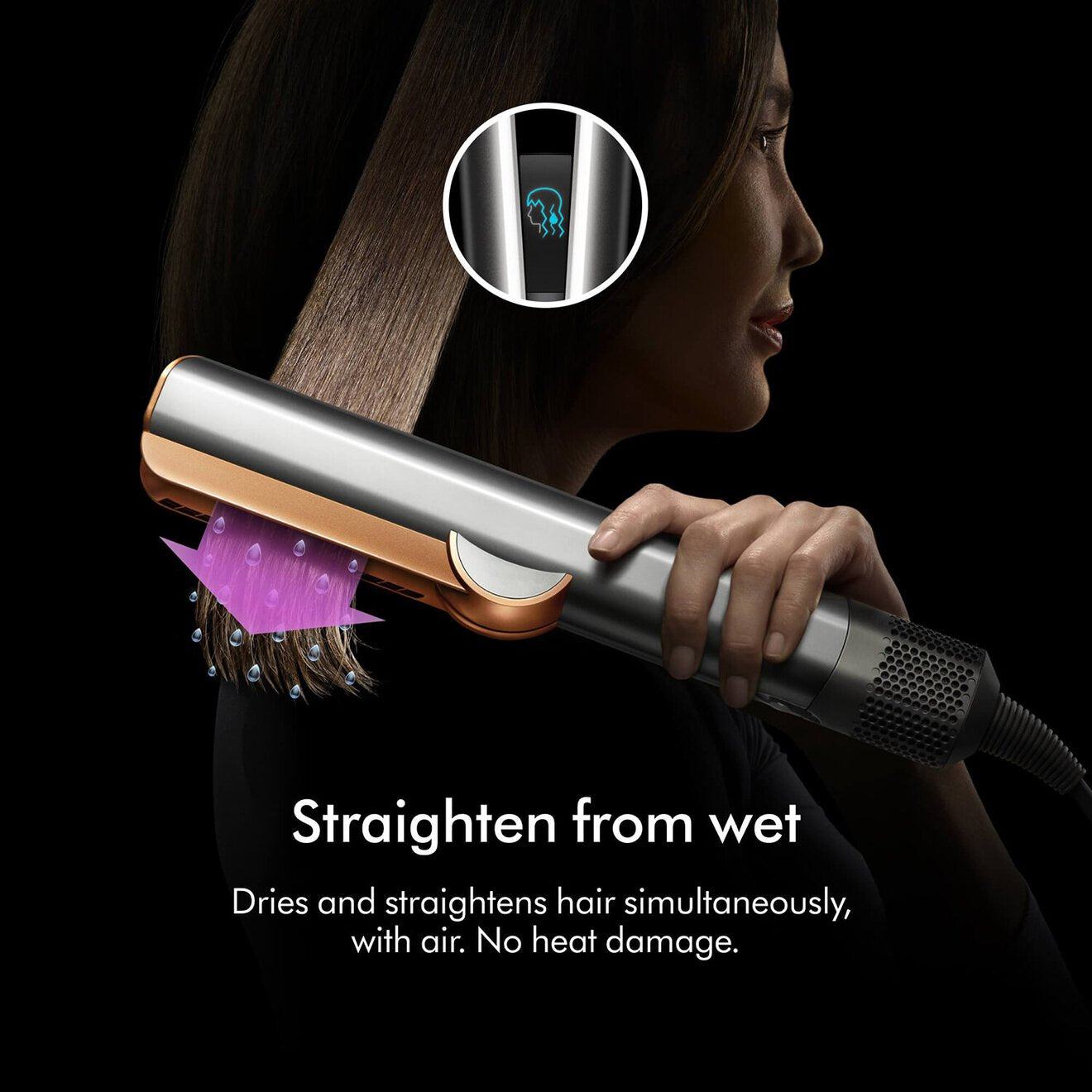 Dyson Airstrait™ Straightener in Red Velvet/Gold – Wet to Dry Hair