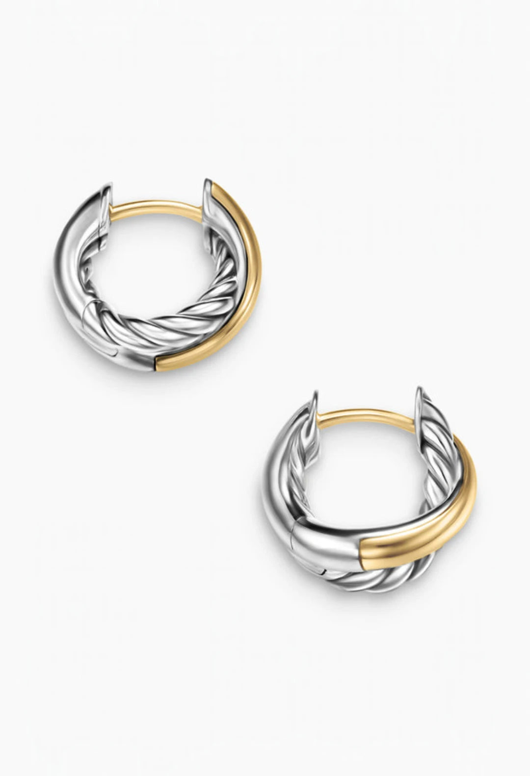 Crossover Huggie Hoop Earrings