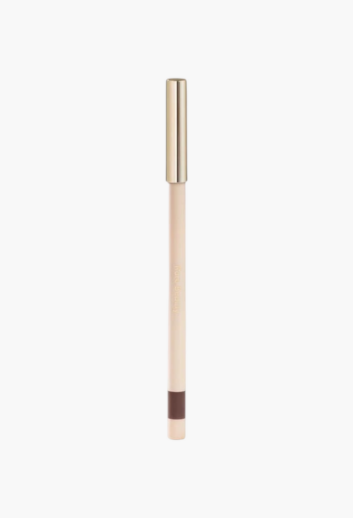 GLAM MODA Kind Words matte lip liner in a dark brown shade with a sleek gold cap and retractable tip.