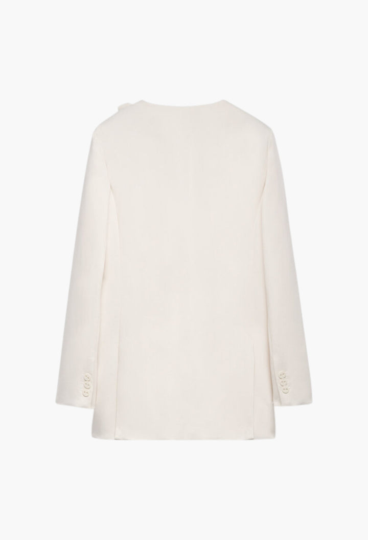 Ecru - Blazer With Front Detail Woman - GLAM MODA