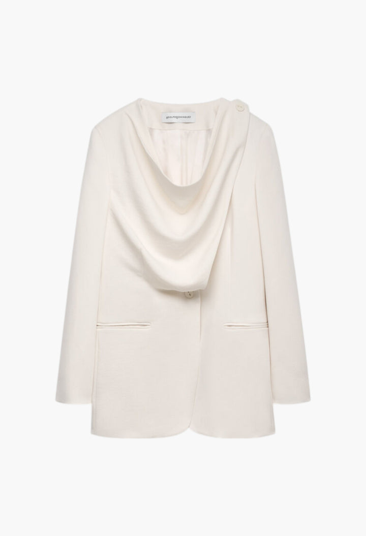 Ecru - Blazer With Front Detail Woman - GLAM MODA