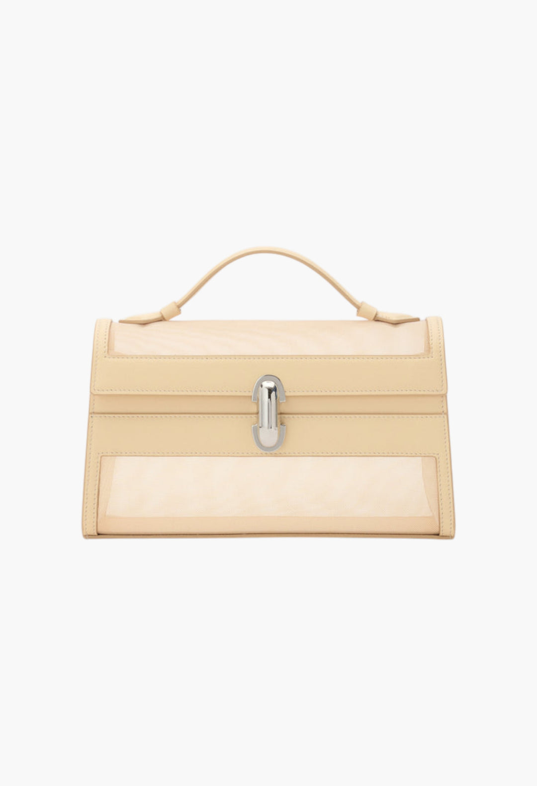 Ecru Mesh with Leather Trim - Symmetry Pochette - GLAM MODA