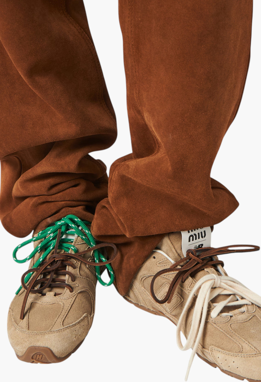 Ecru - New Balance X Miu Miu 530 SL Suede Sneakers - GLAM MODA