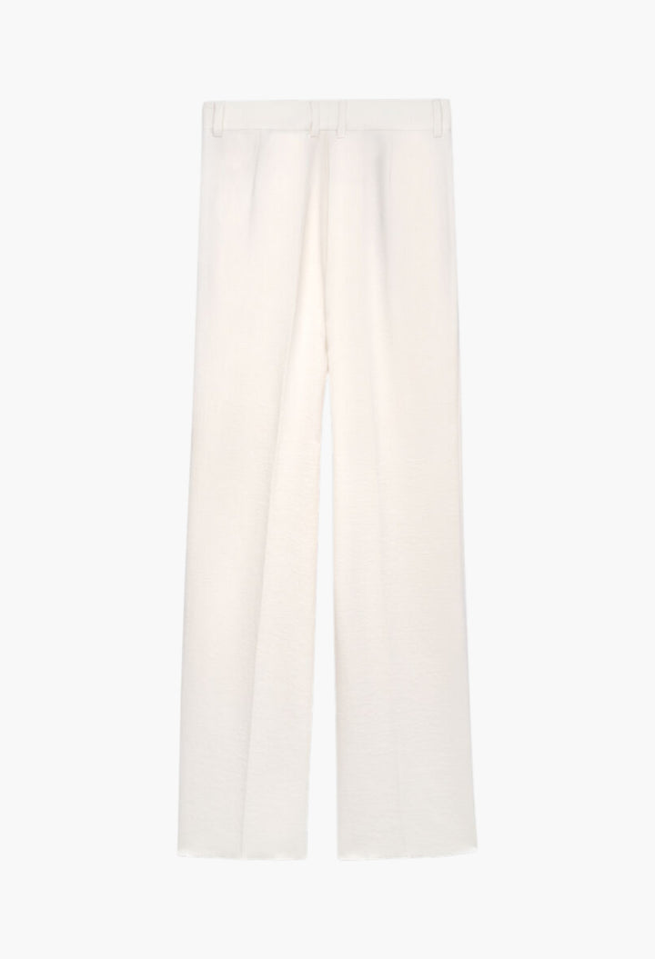 Ecru - Straight Trousers Woman - GLAM MODA