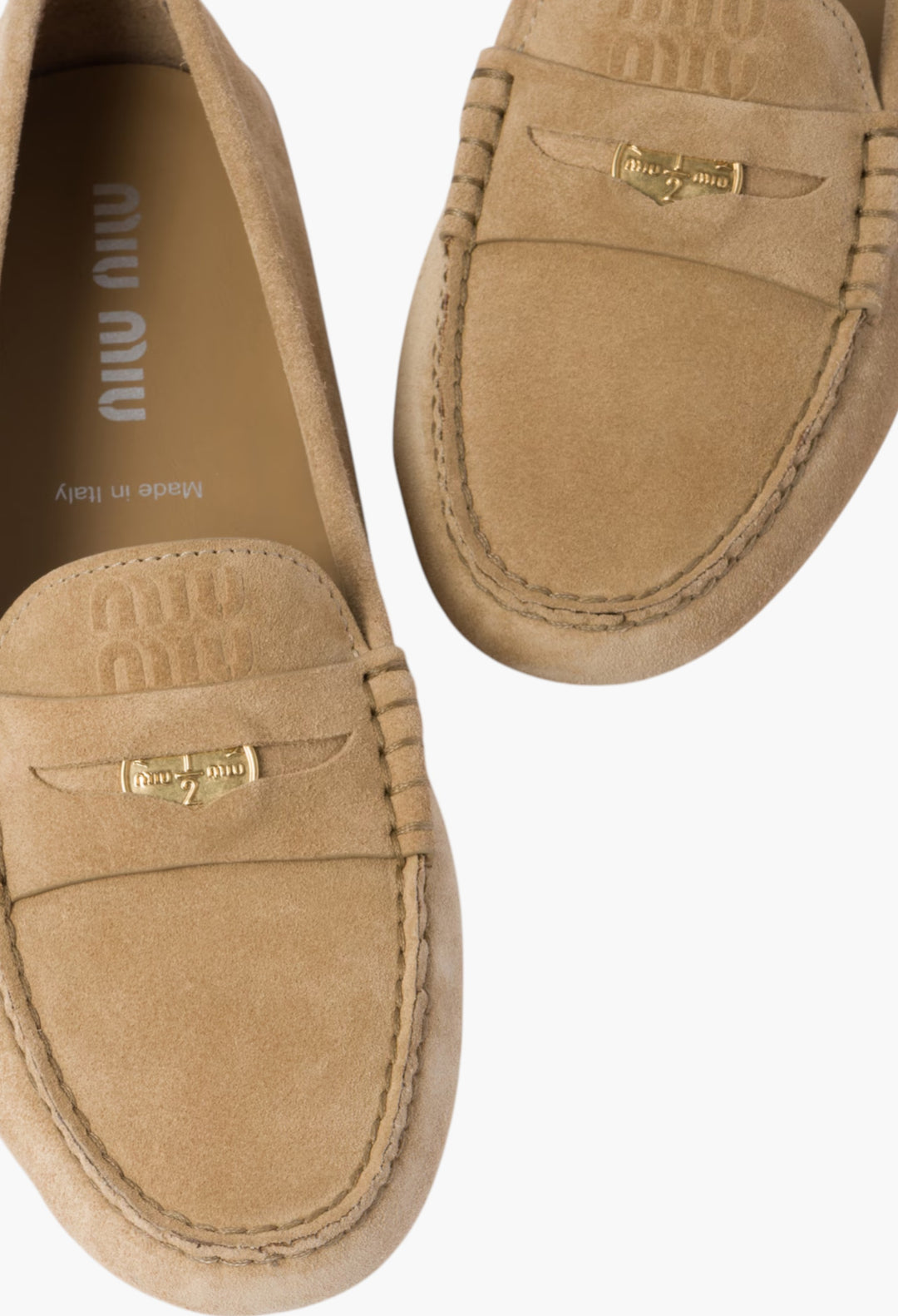 Ecru - Suede Driving Shoes - GLAM MODA