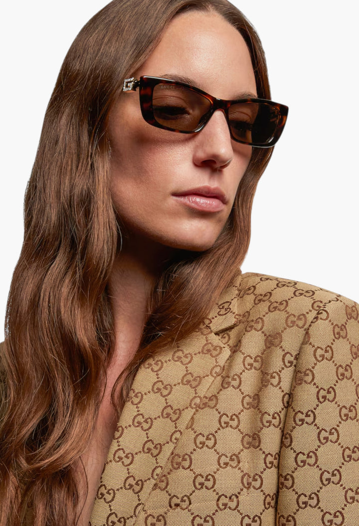 Embellished Rectangular Sunglasses - GLAM MODA