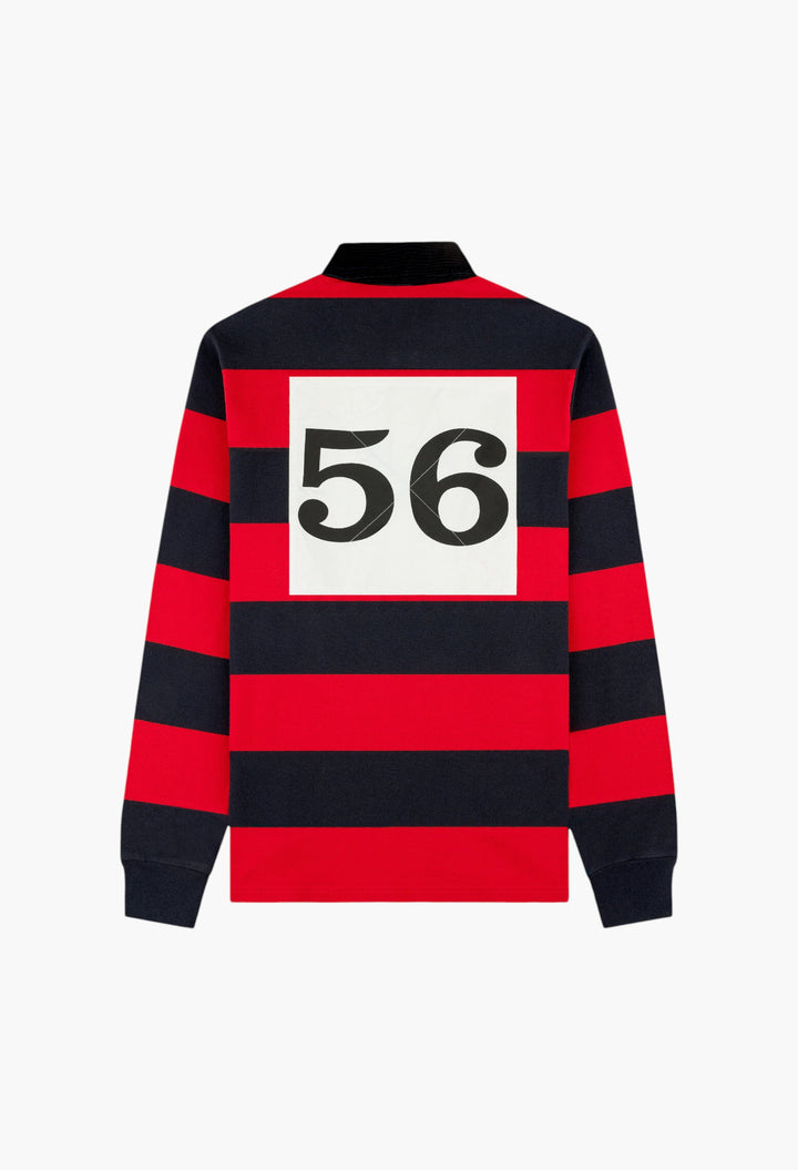 Equestrian Red - Striped Heritage Rugby - GLAM MODA