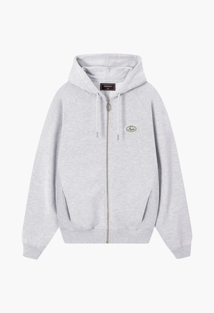 Essentials Zip-Up Hoodie Grey Melange - GLAM MODA