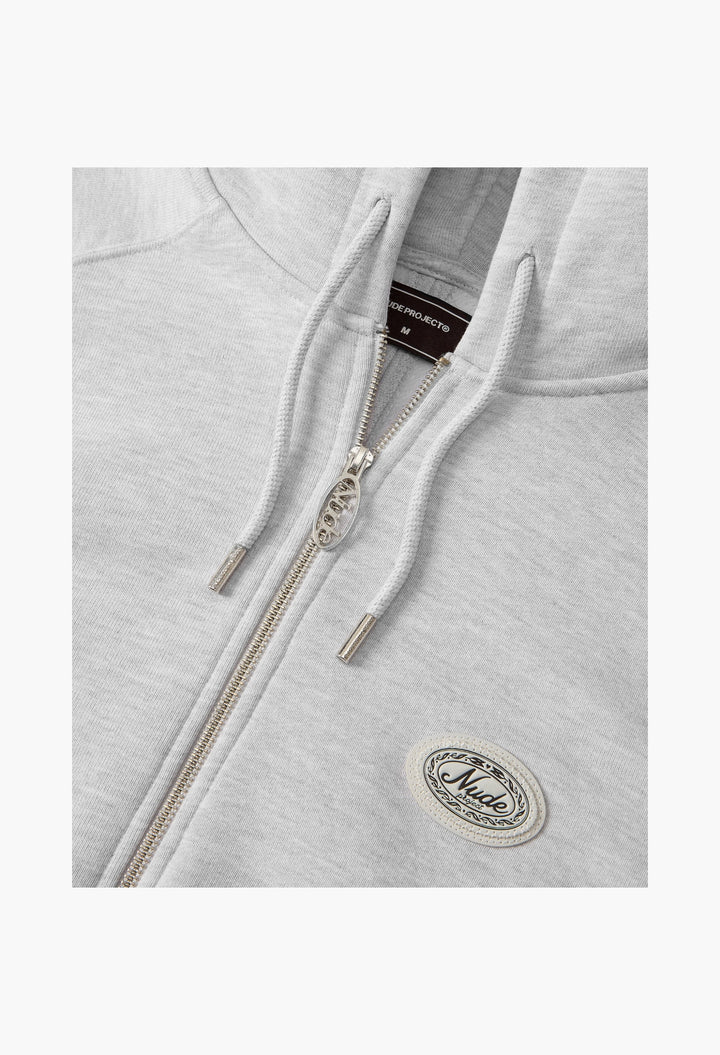 Essentials Zip-Up Hoodie Grey Melange - GLAM MODA