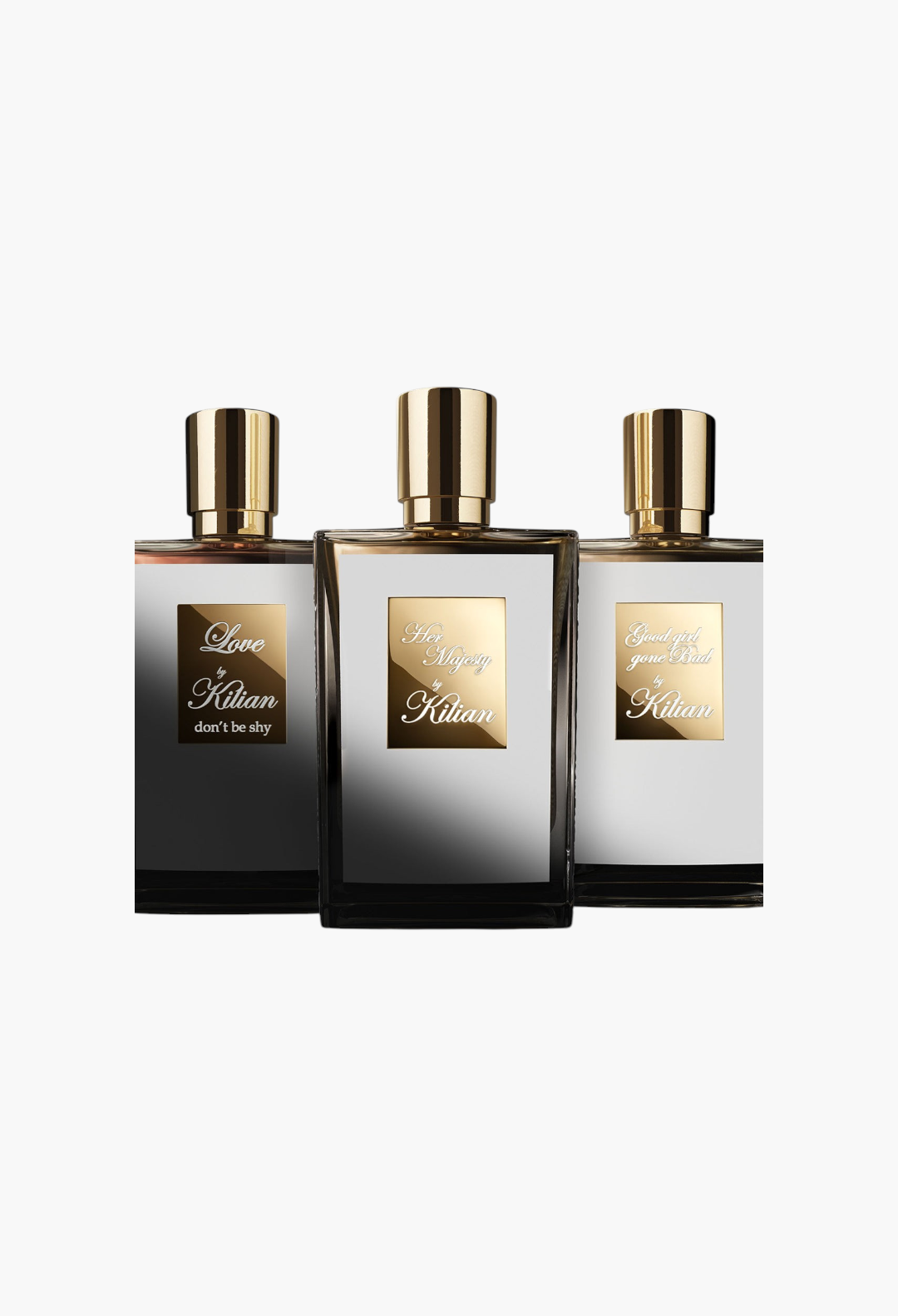 GLAM MODA Her Majesty Eau de Parfum bottle with gold cap and label, featuring floral and fruity fragrance notes.