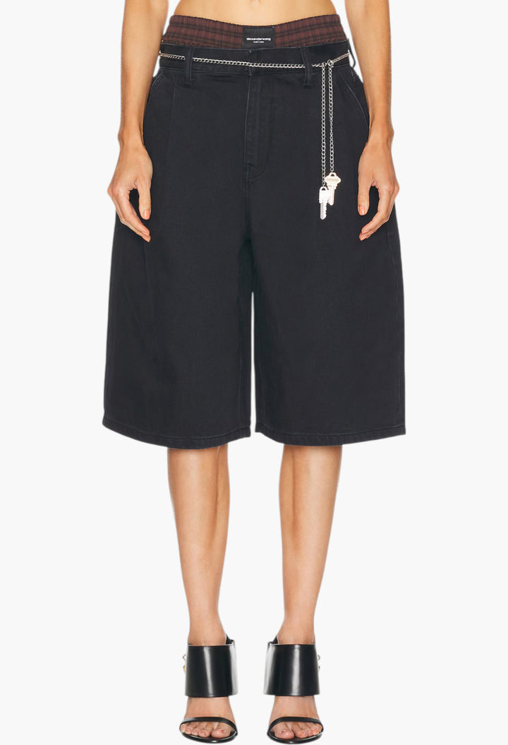 Faded Black - Prestyled Pleated Short - GLAM MODA