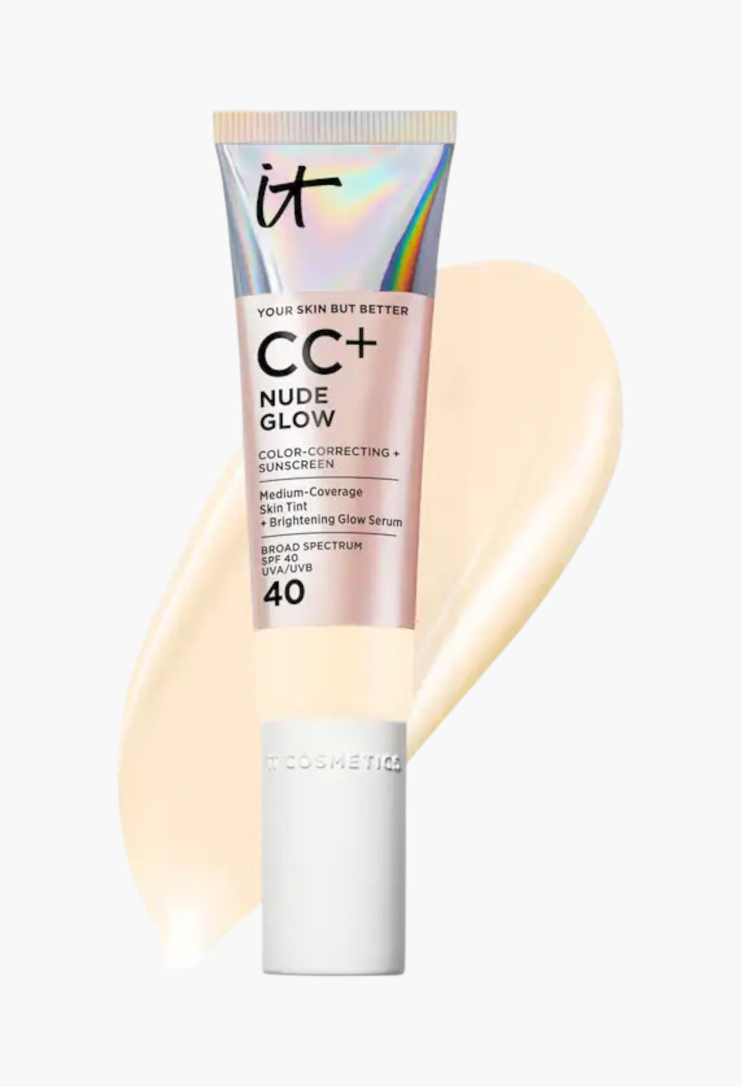 CC+ Nude Glow Lightweight Foundation + Glow Serum with SPF 40 and Niacinamide - GLAM MODA