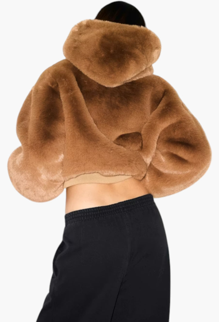 Faux Fur - Zip Up Jacket - GLAM MODA