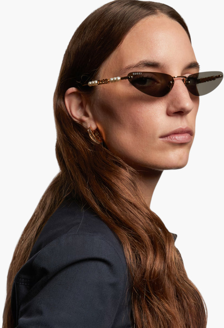 Faux Pearl-Embellished Cat-Eye Sunglasses - GLAM MODA
