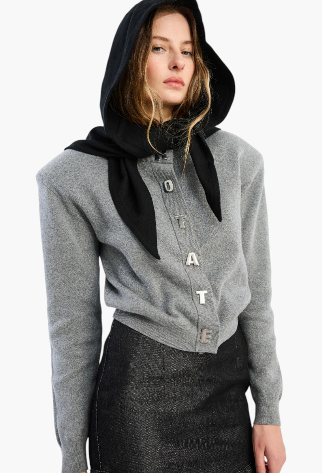 Firm Knit Cardigan Grey - GLAM MODA