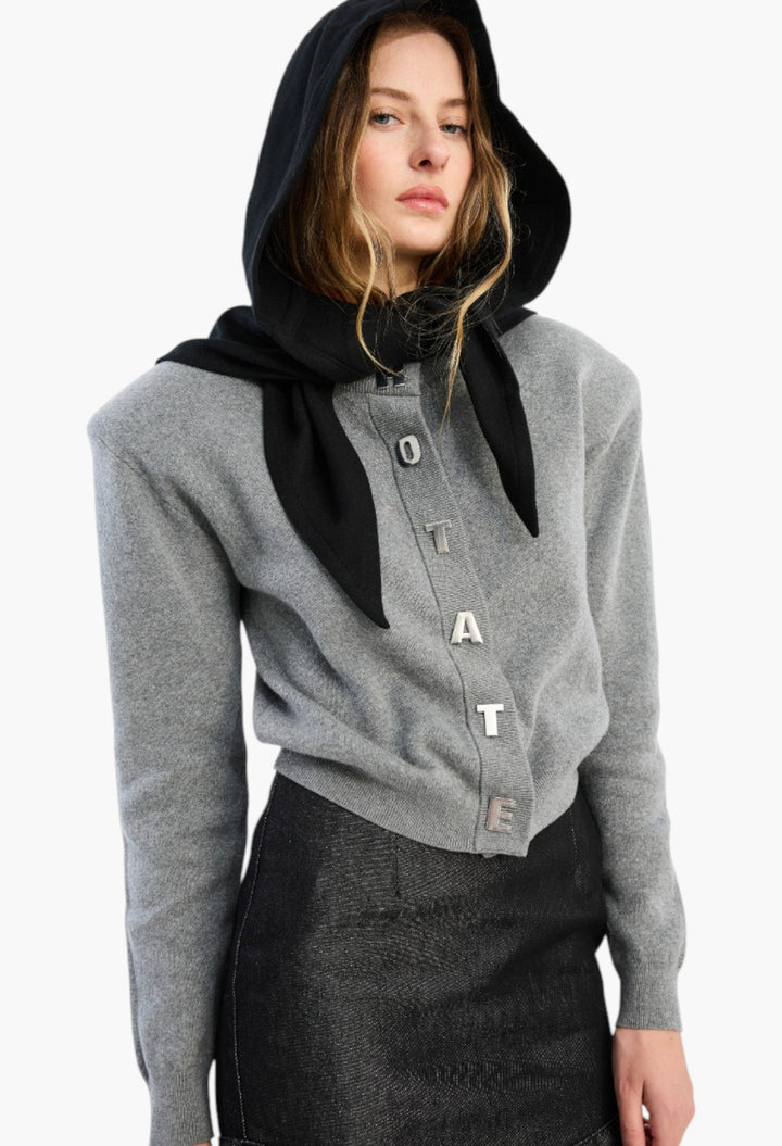 Firm Knit Cardigan Grey - GLAM MODA