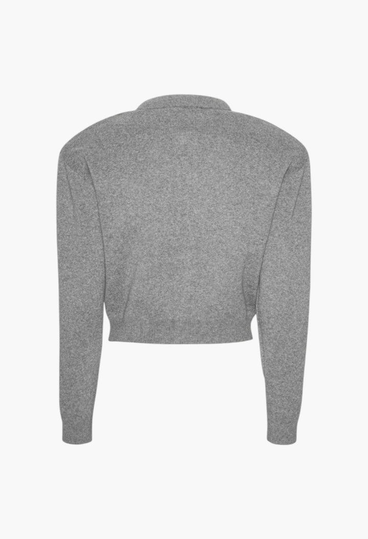 Firm Knit Cardigan Grey - GLAM MODA