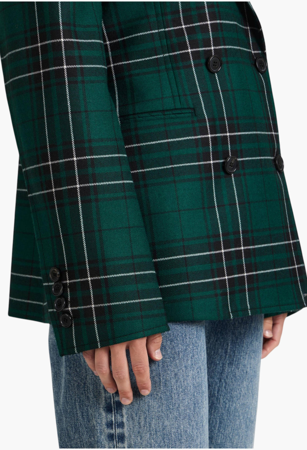 Fitted Waist Tailored Jacket In Forest Green - GLAM MODA