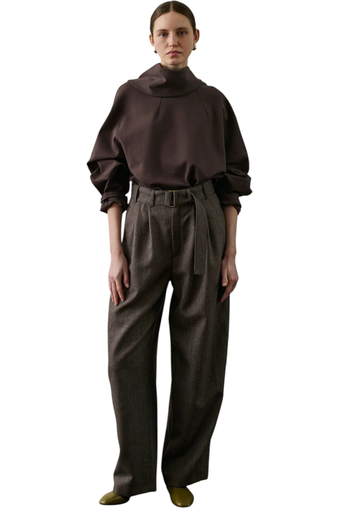 Freja Sweatshirt  - Cotton Sweatshirt With Scarf - GLAM MODA