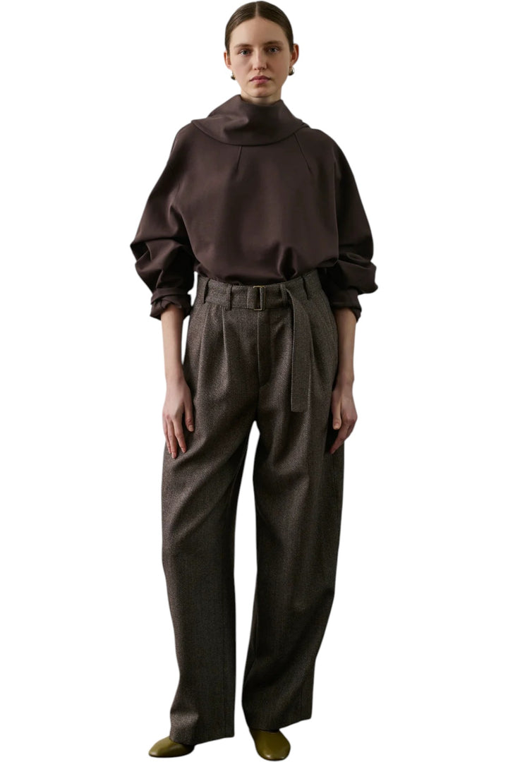 Freja Sweatshirt  - Cotton Sweatshirt With Scarf - GLAM MODA