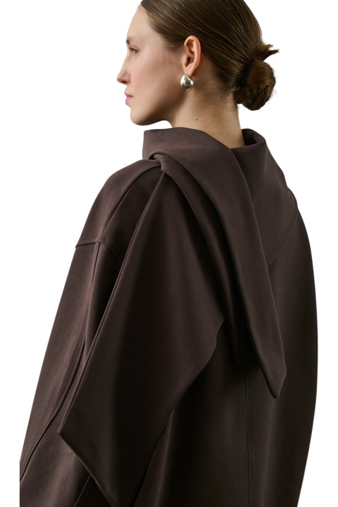 Freja Sweatshirt  - Cotton Sweatshirt With Scarf - GLAM MODA