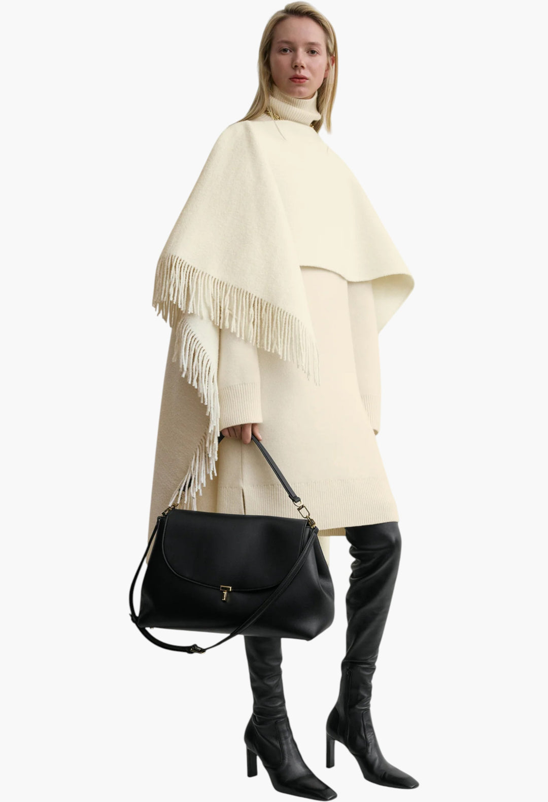 Fringed Poncho - GLAM MODA