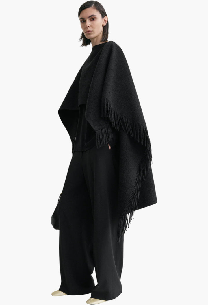 Fringed Poncho - GLAM MODA