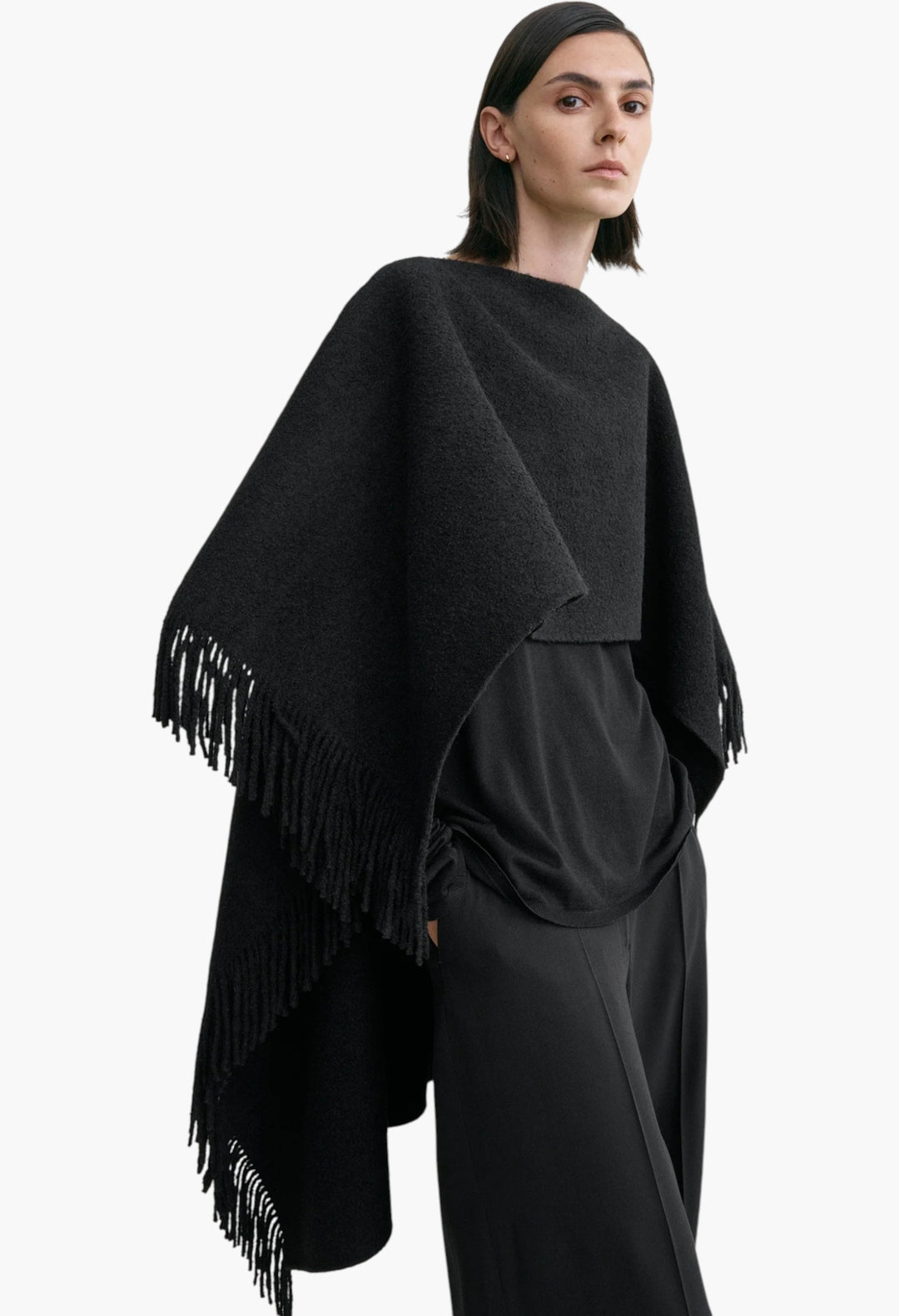 Fringed Poncho - GLAM MODA