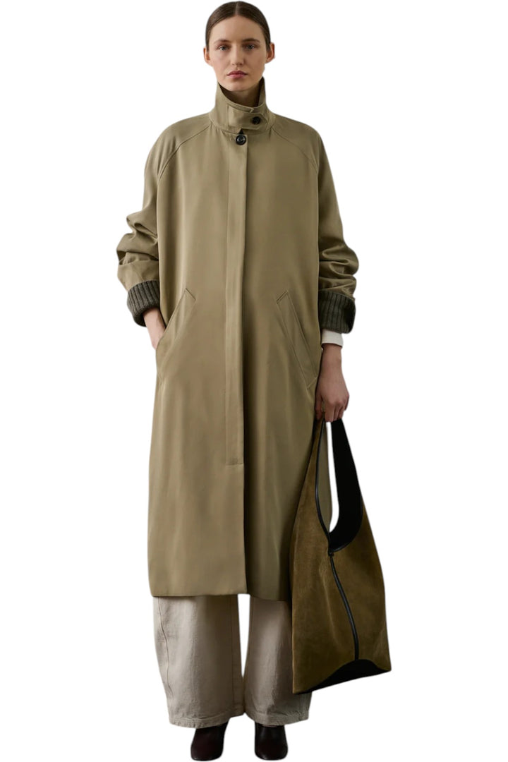 Fritz Trench  Sage Soft Viscose Twill Trench - GLAM MODA