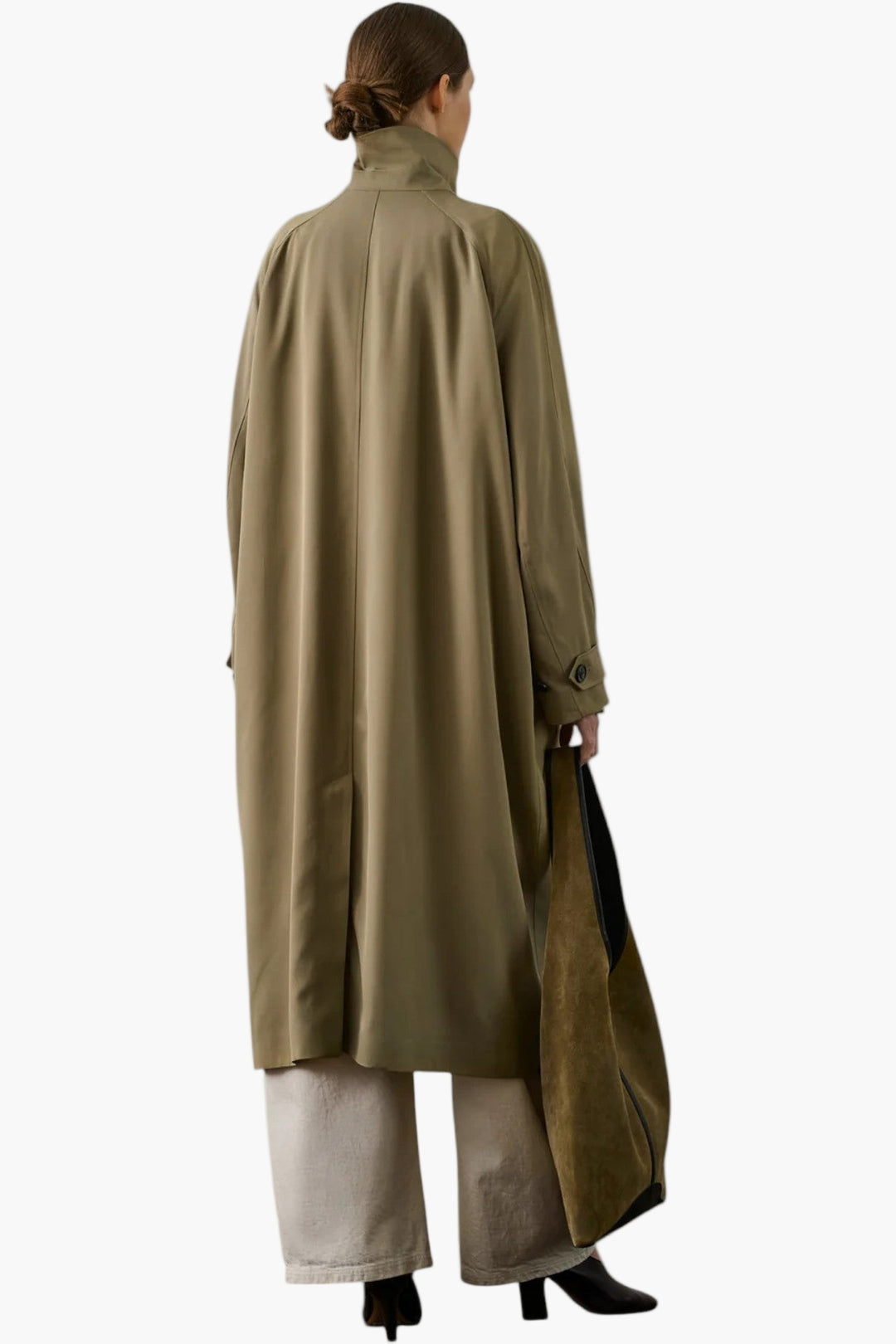 Fritz Trench  Sage Soft Viscose Twill Trench - GLAM MODA