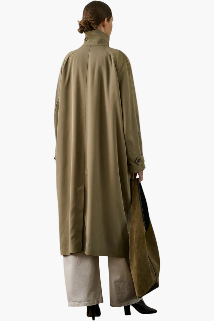 Fritz Trench  Sage Soft Viscose Twill Trench - GLAM MODA