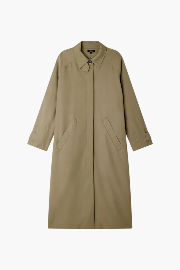 Fritz Trench  Sage Soft Viscose Twill Trench - GLAM MODA