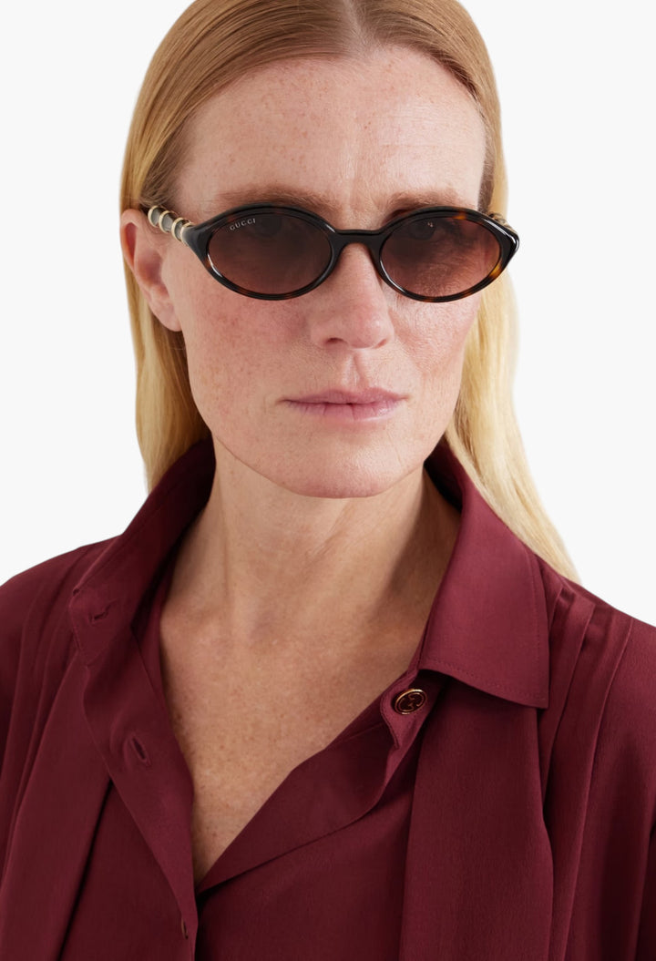 Bamboo Round-Frame Acetate Sunglasses - GLAM MODA
