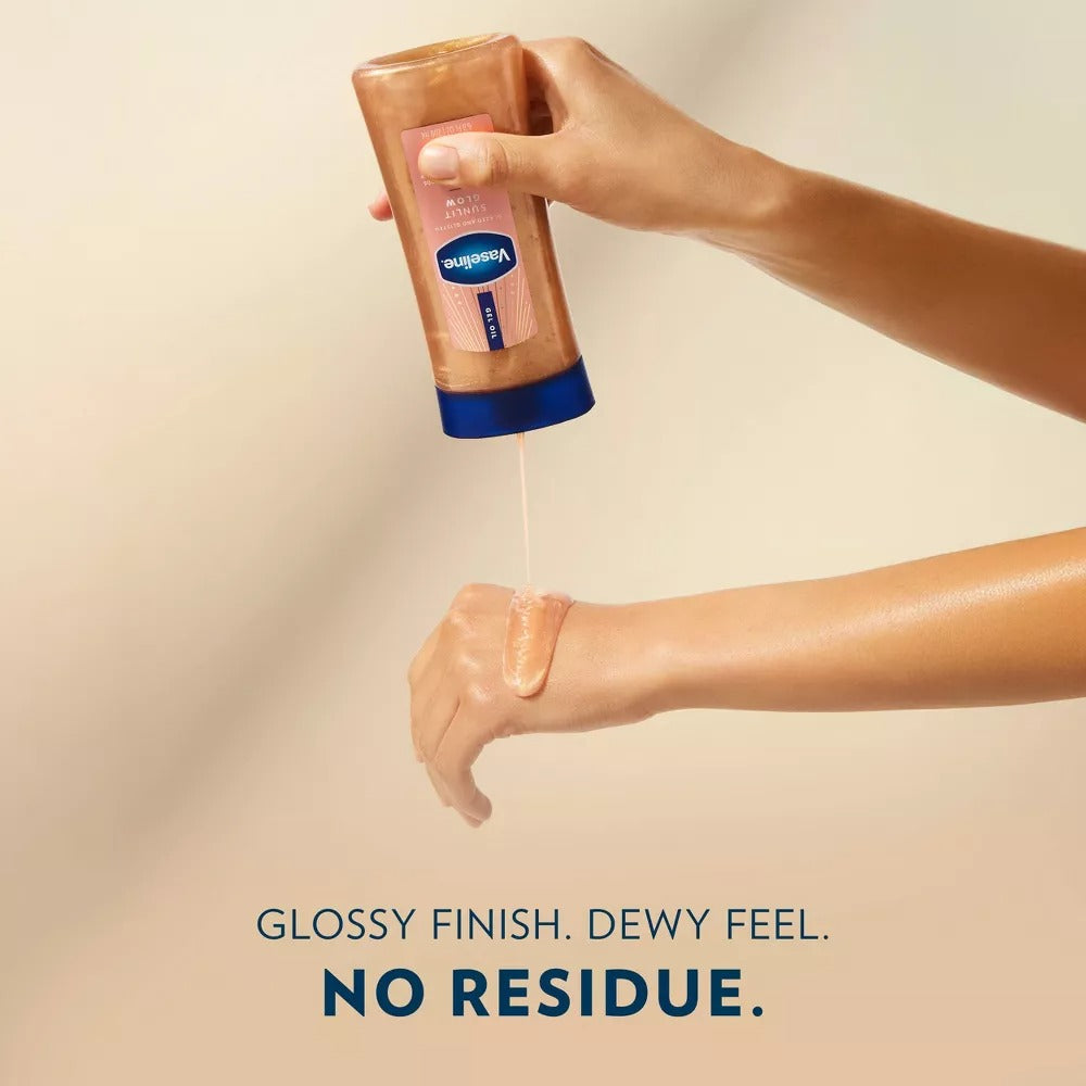 Vaseline Glazed & Glisten Vanilla Cocoa Shimmering Gel Body Oil - Sunlit Glow - 6.8 fl oz - GLAM MODA