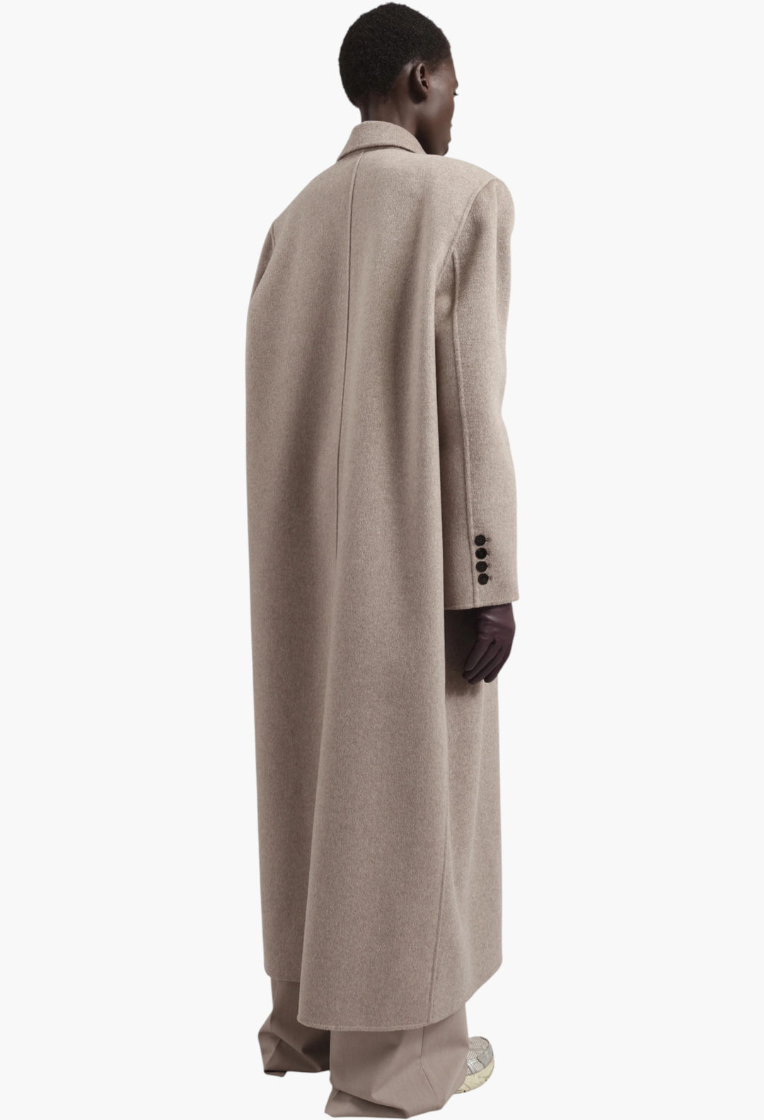 Gaia Double Breasted Coat - Taupe Melange - GLAM MODA