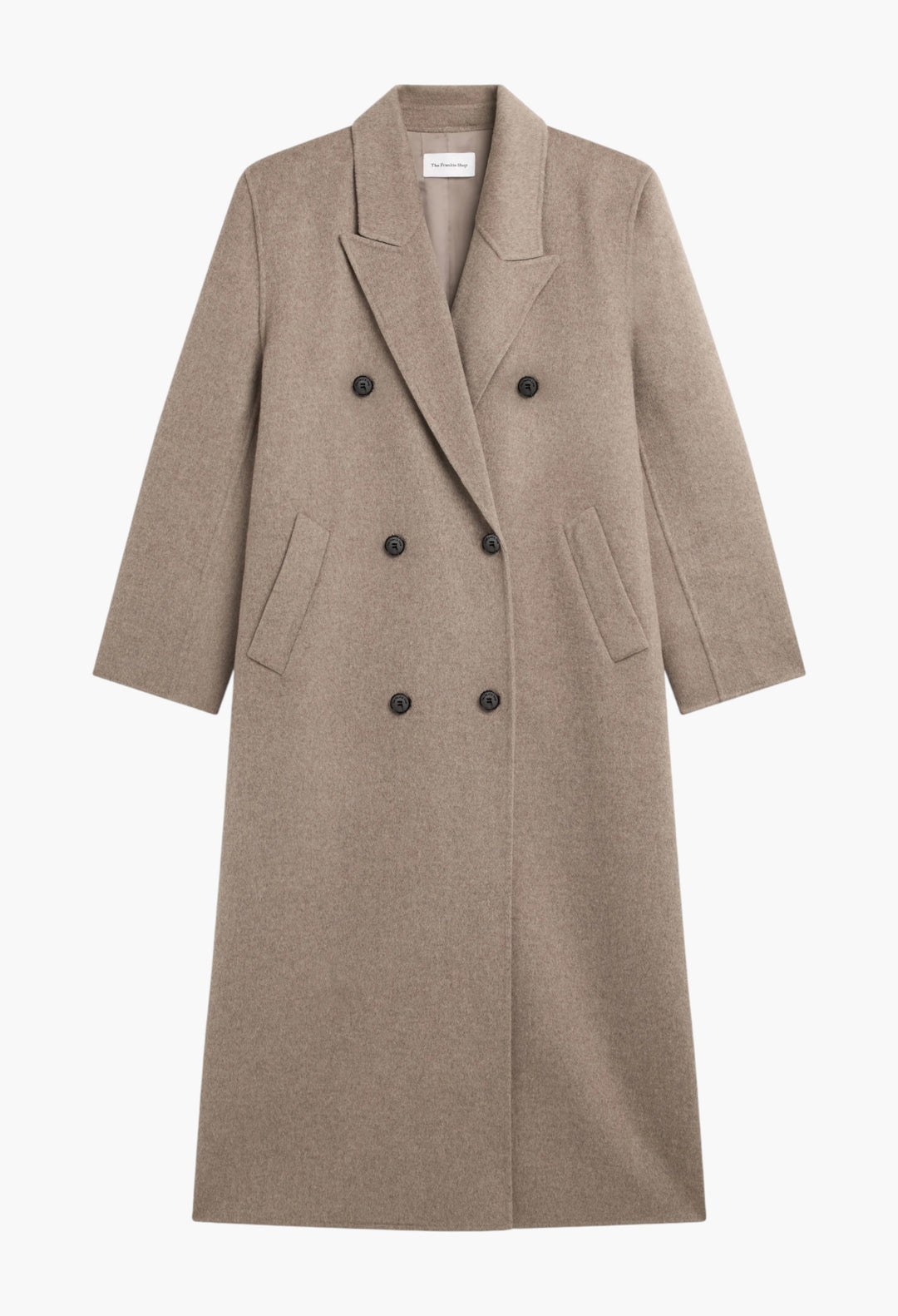 Gaia Double Breasted Coat - Taupe Melange - GLAM MODA