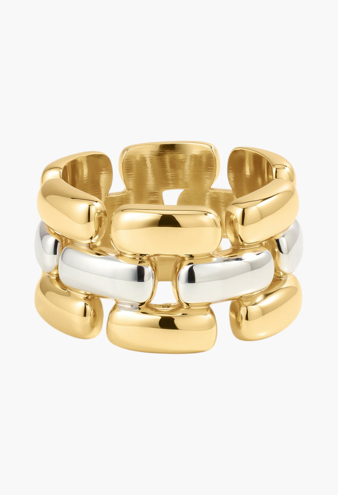 The Noir Link Ring- Silver - GLAM MODA