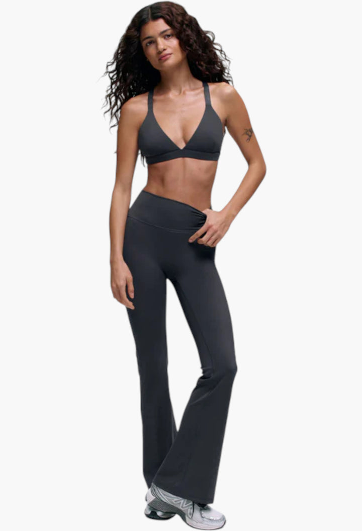 Graphite Grey - Flared Yoga Pant - GLAM MODA