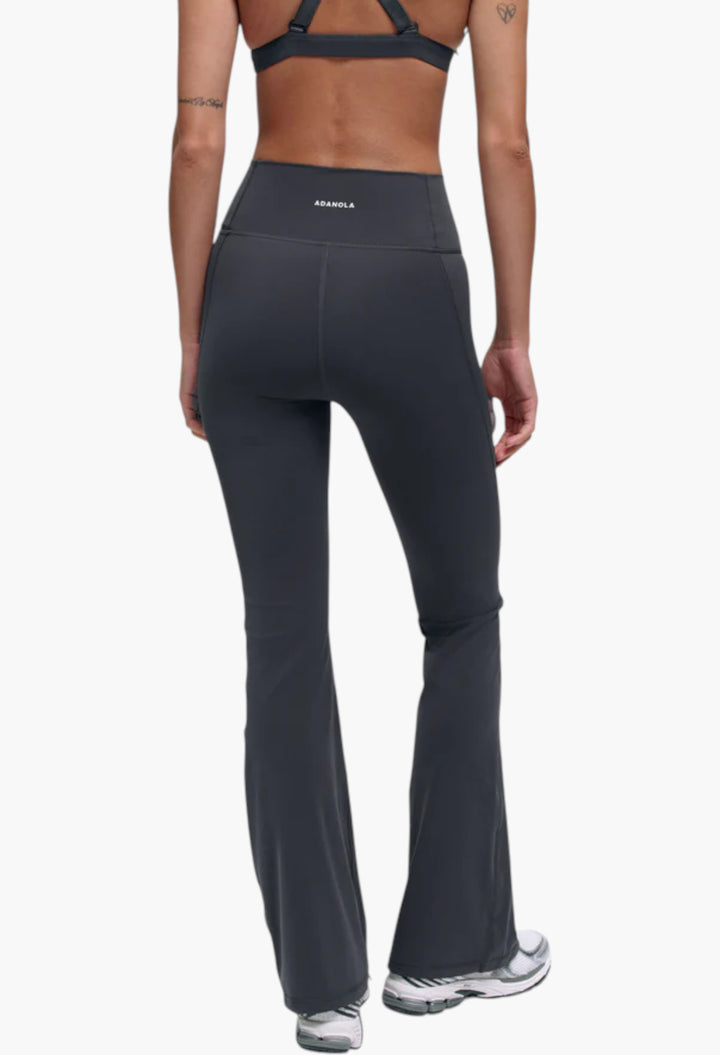 Graphite Grey - Flared Yoga Pant - GLAM MODA