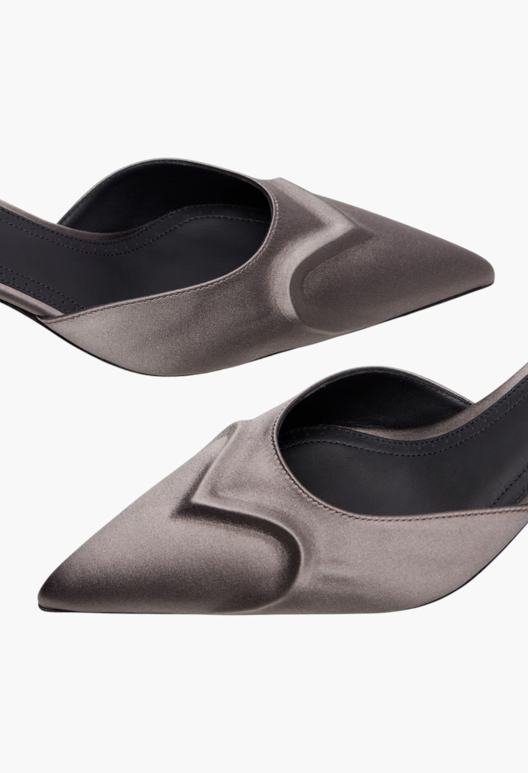 Gray - Le Cœur 3D 55 Satin Mules - GLAM MODA