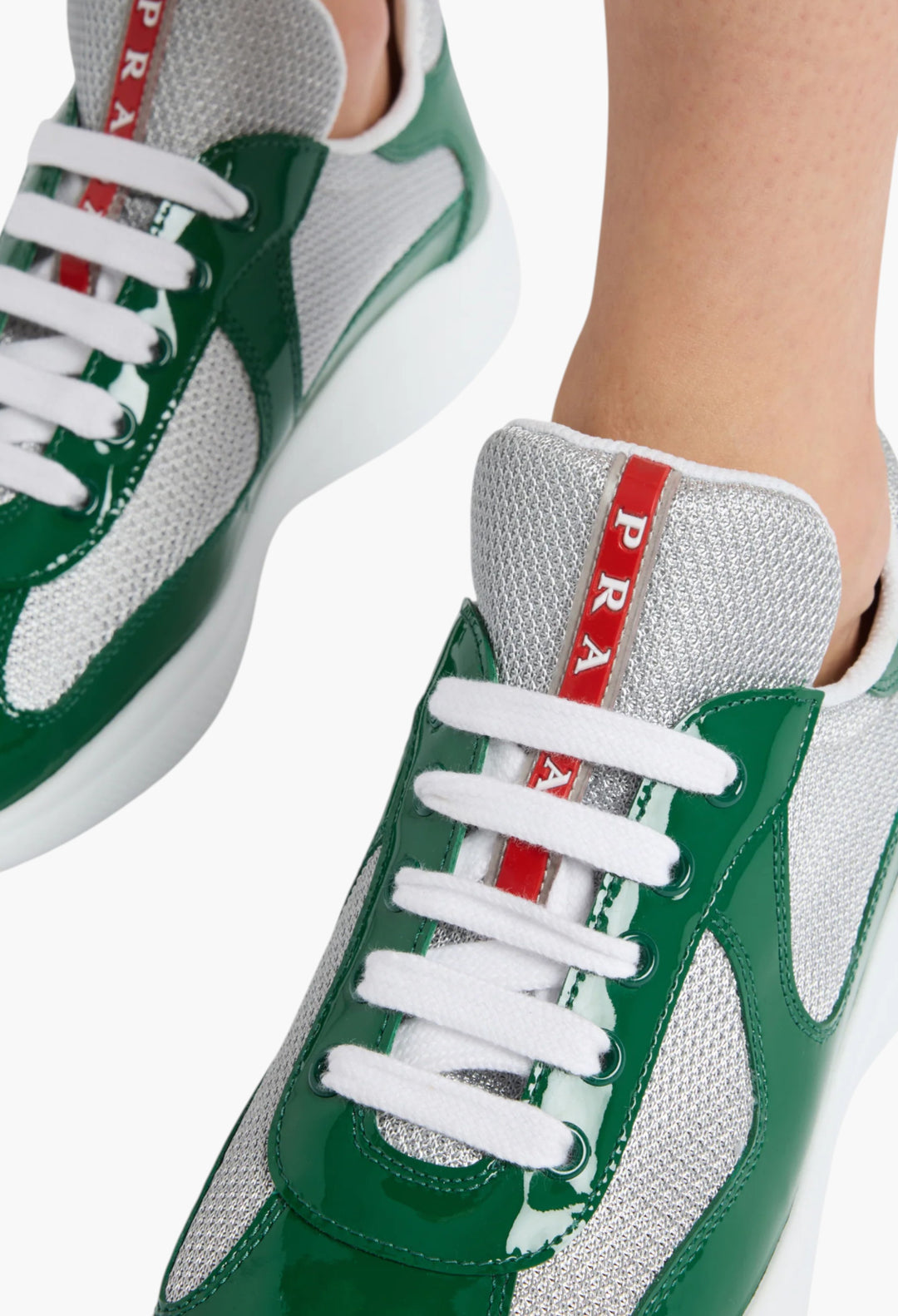 Green - Prada America's Cup Biker Fabric Sneakers - GLAM MODA