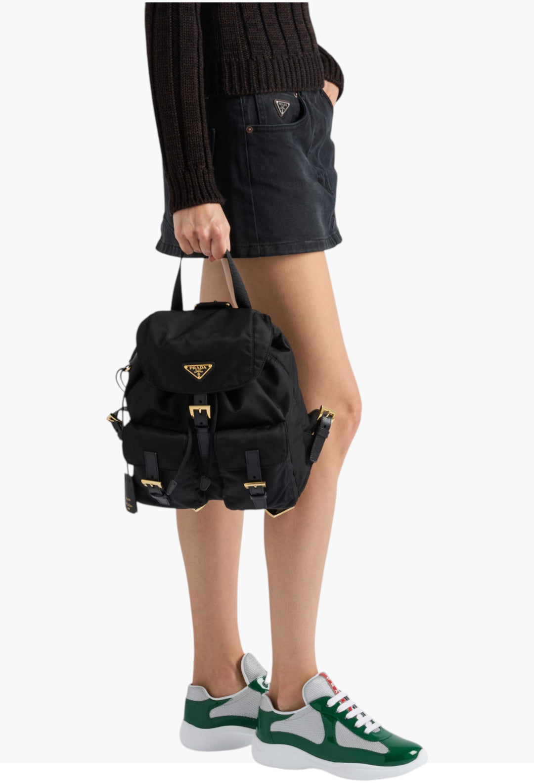 Green - Prada America's Cup Biker Fabric Sneakers - GLAM MODA